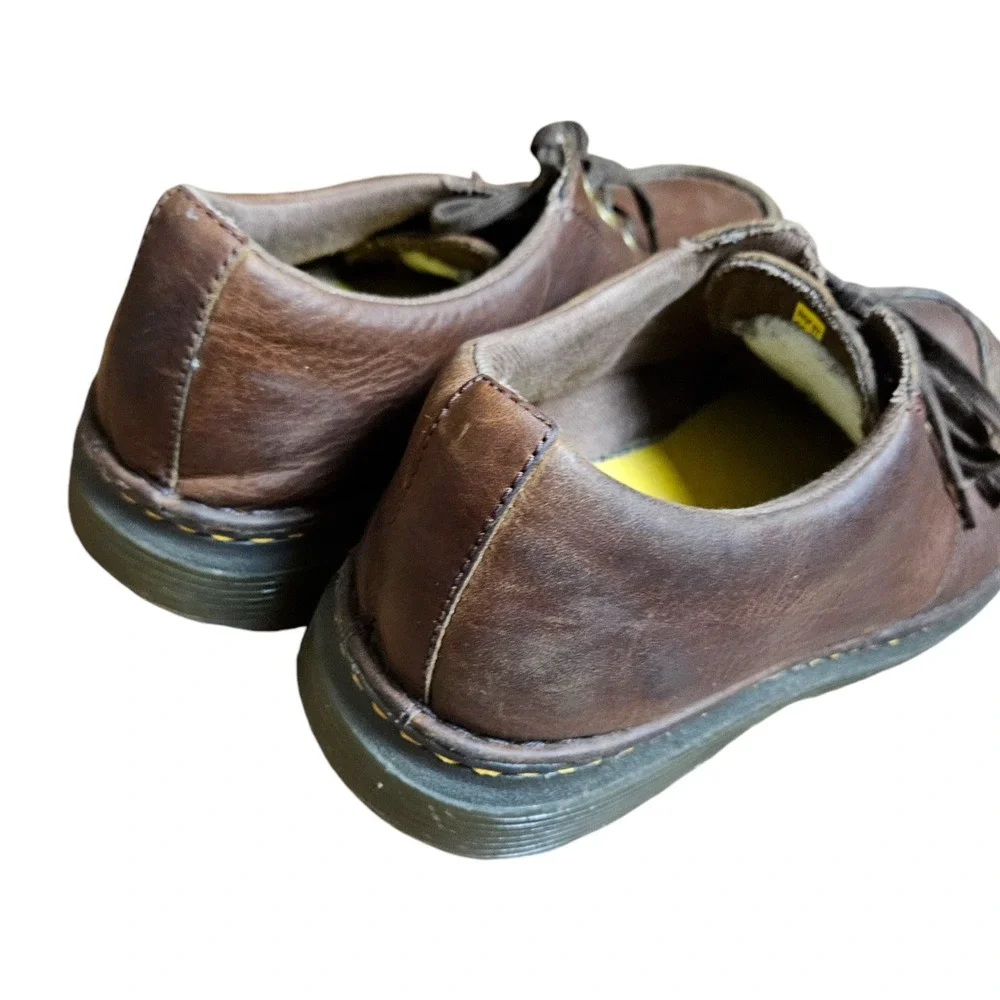 Dr. Martens Lubbock Grizzly Leather Oxford Shoes Dark Brown Mens 10M Vintage Y2K